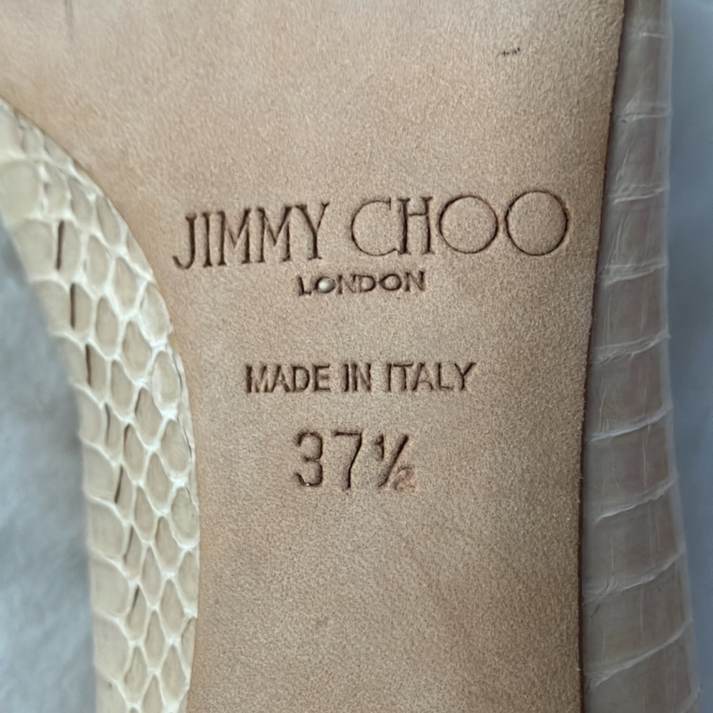 Jimmy Choo Nude Snakeskin Kitten Heels- fits 36.5 or small 37, runs small! - Picture 6 of 6